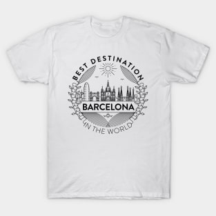 Barcelona Minimal Badge Design T-Shirt